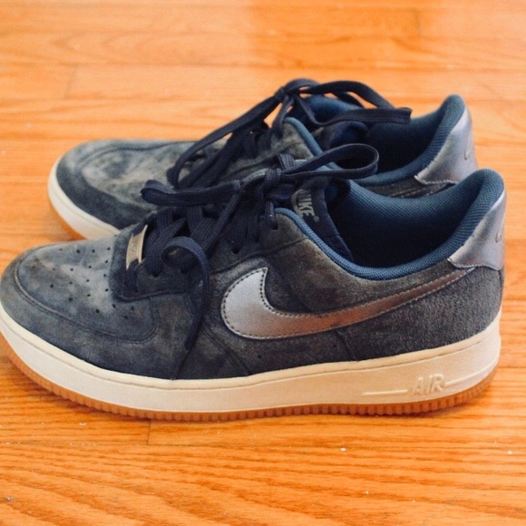 Nike Shoes - Nike Air Force 1 Navy Suede Sneakers